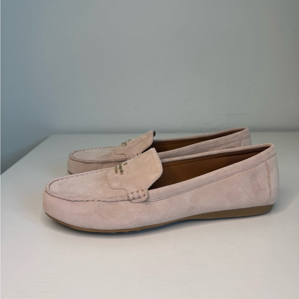 Kate Spade Briar Loafers Suede Pink Beige Women Size 8B EU 39 Flats NEW - Picture 4 of 7